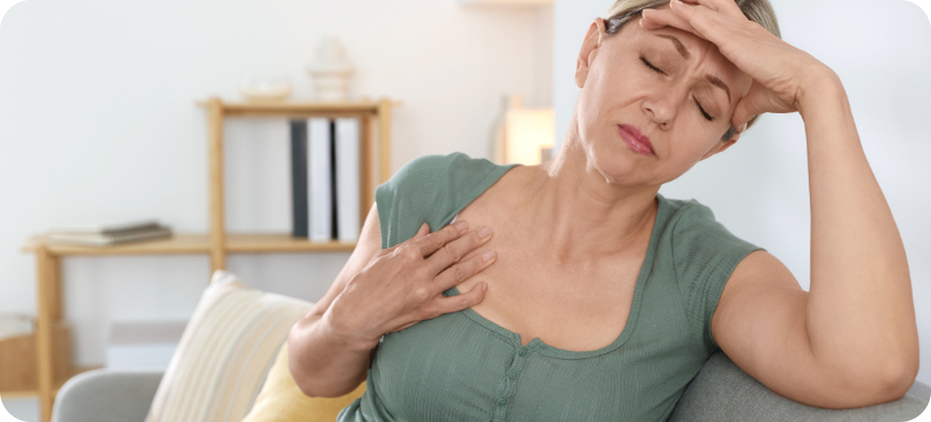 Woman relaxing on sofa