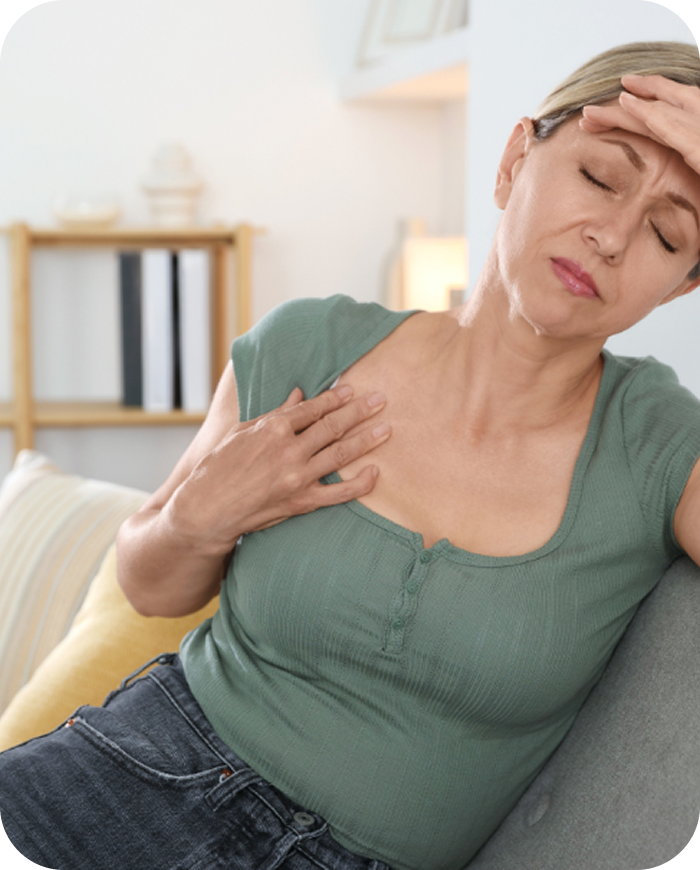 Woman relaxing on sofa