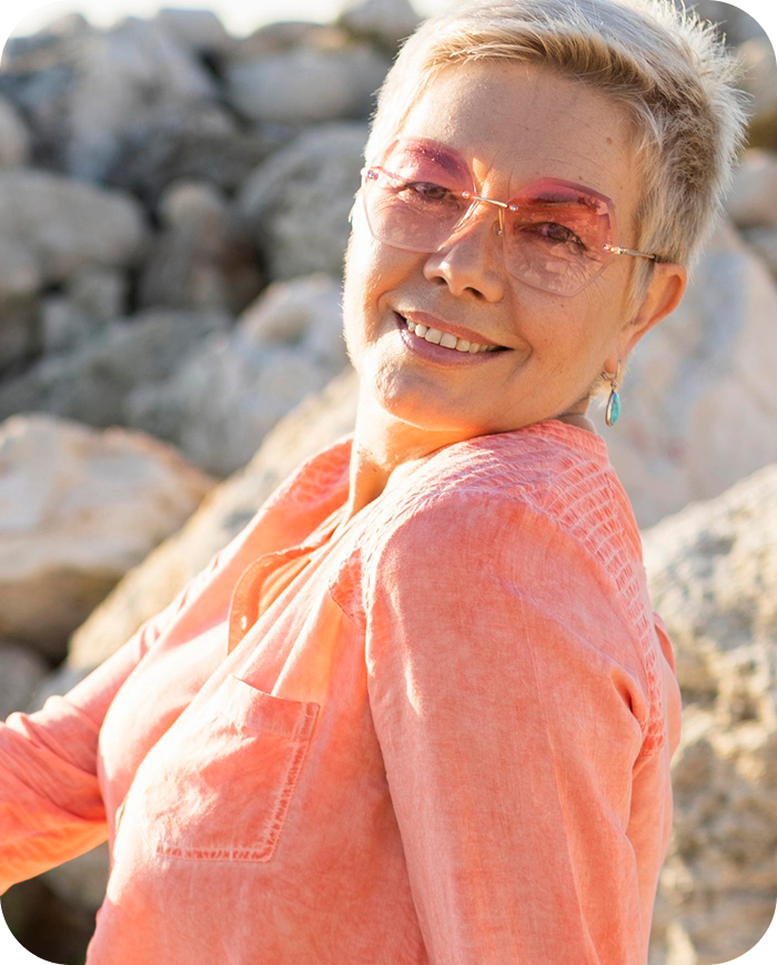 Woman relaxing on sofa